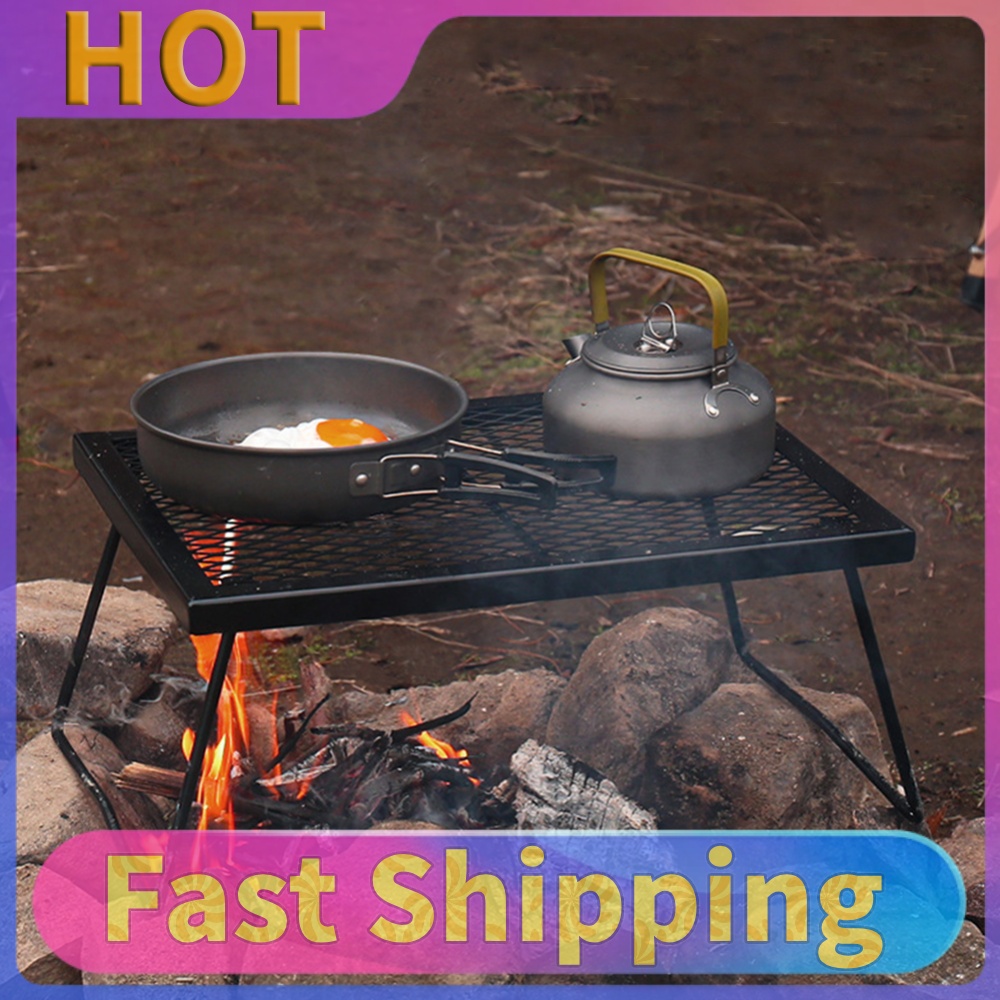 Camping Cooking Over Fire - Grill do ogniska, wytrzymały ruszt do