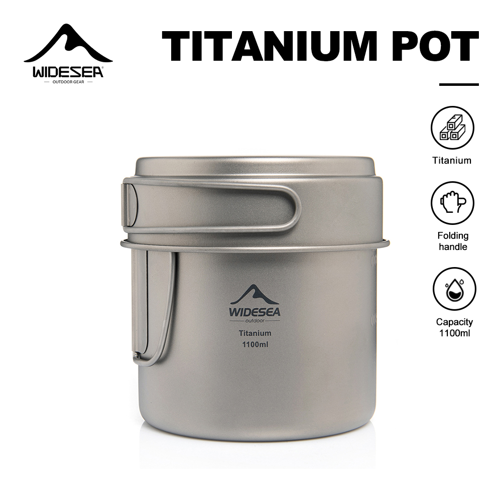 Camping Cooking System - Widesea Ultralekki Tytanowy Garnek Kempingowy 1100ml