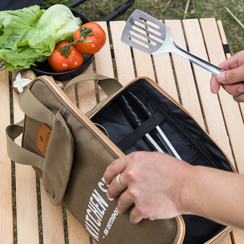 Camping Cooking Roll - 8-częściowy zestaw naczyń kuchennych na kemping,