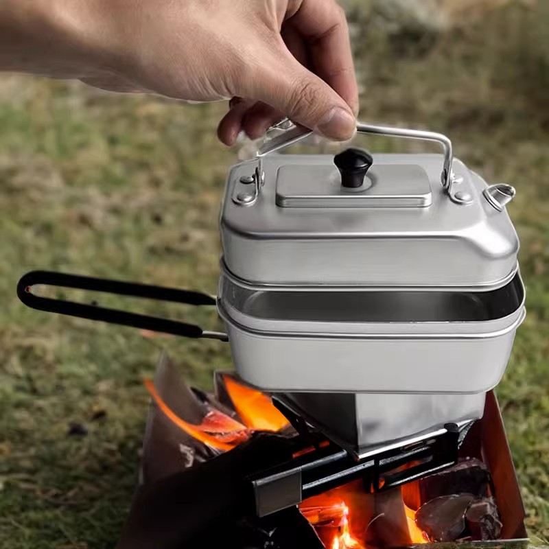 Camping Cooking Set With Kettle - Ultralekki przenośny piknikowy czajnik turystyczny do