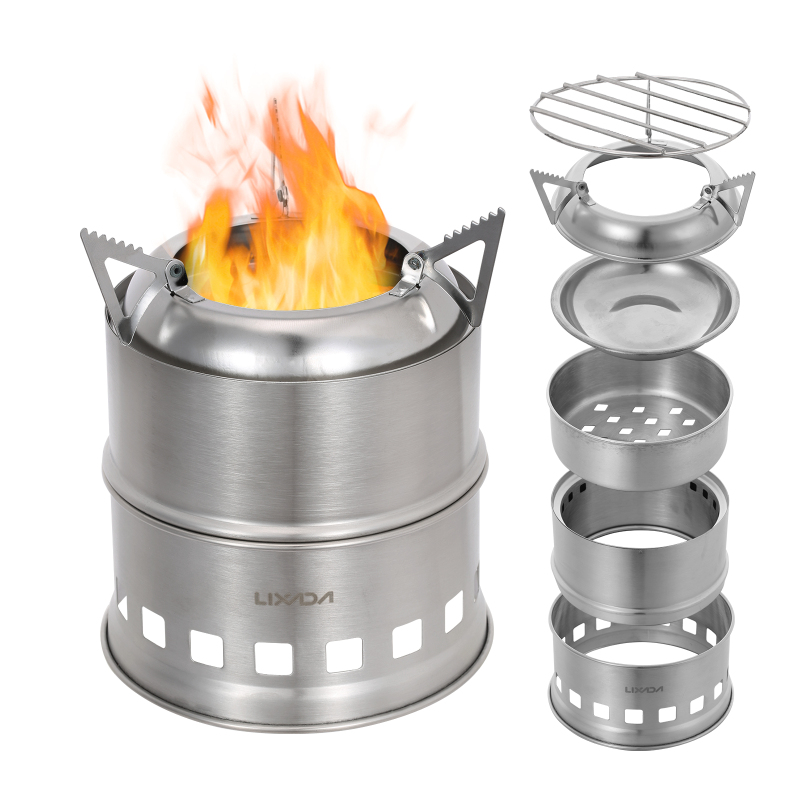 Camping Cooking Grate - Lixada Piec na drewno ze stali