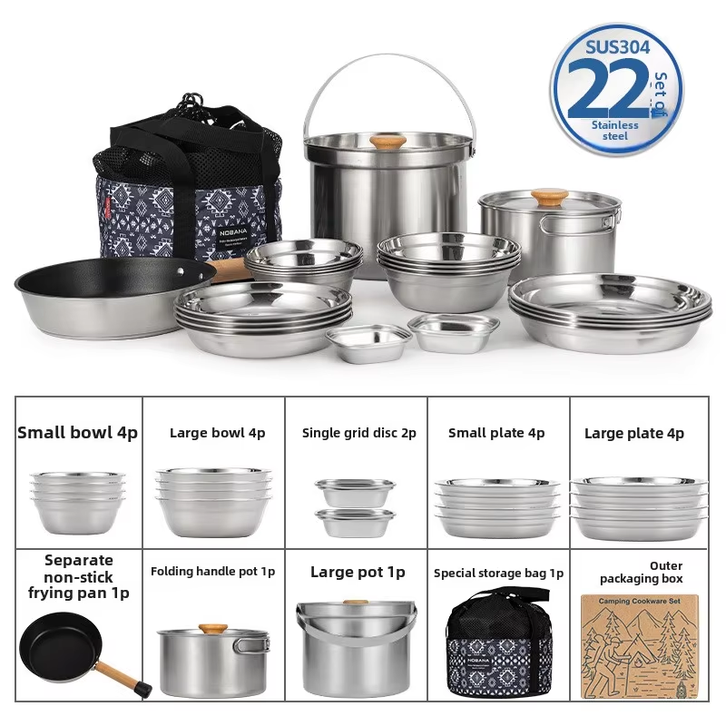 Camping Cooking Roll - NOBANA najnowszy zestaw garnków ze stali