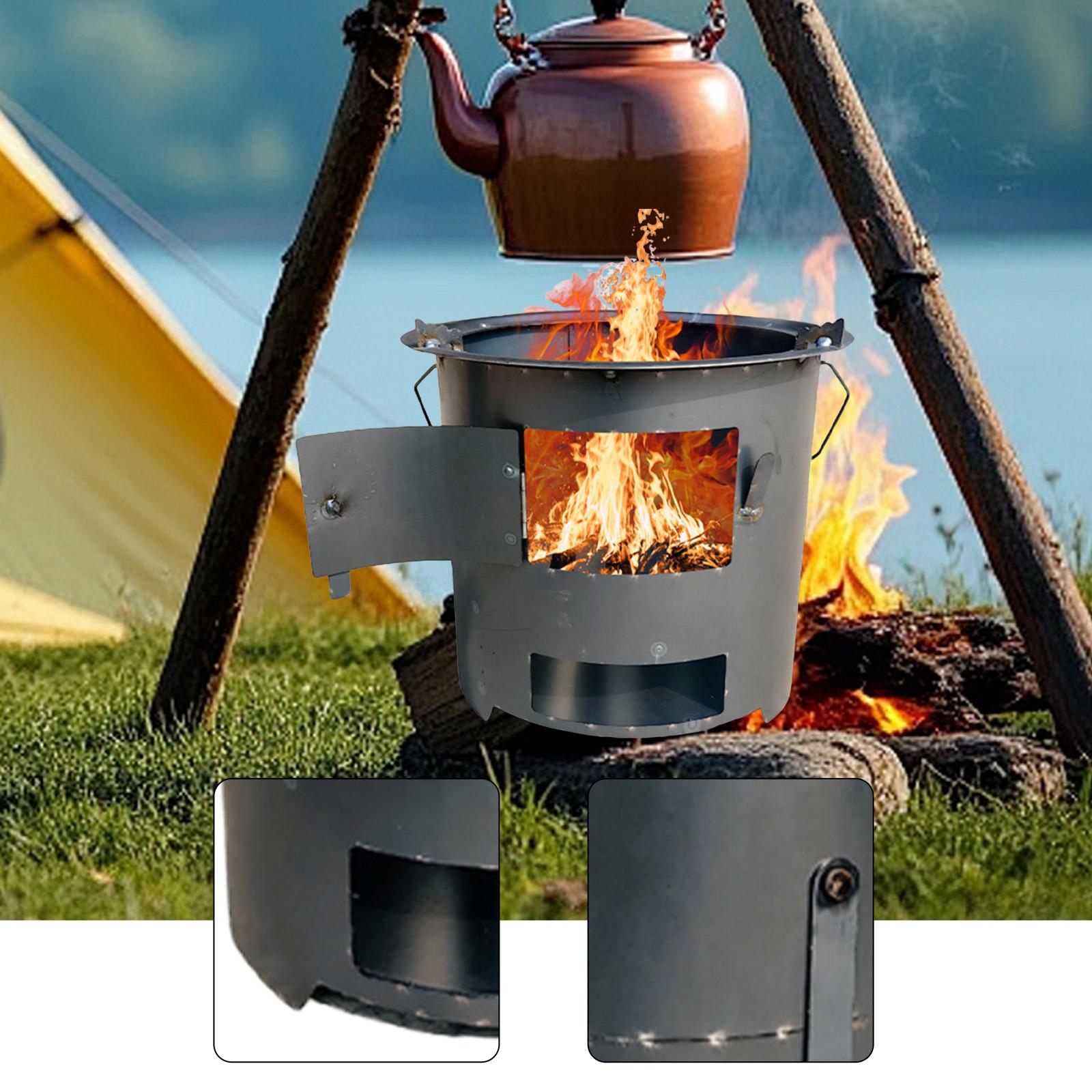 Camping Cooking Over Fire - Kominek na drewno do użytku wewnętrznego,