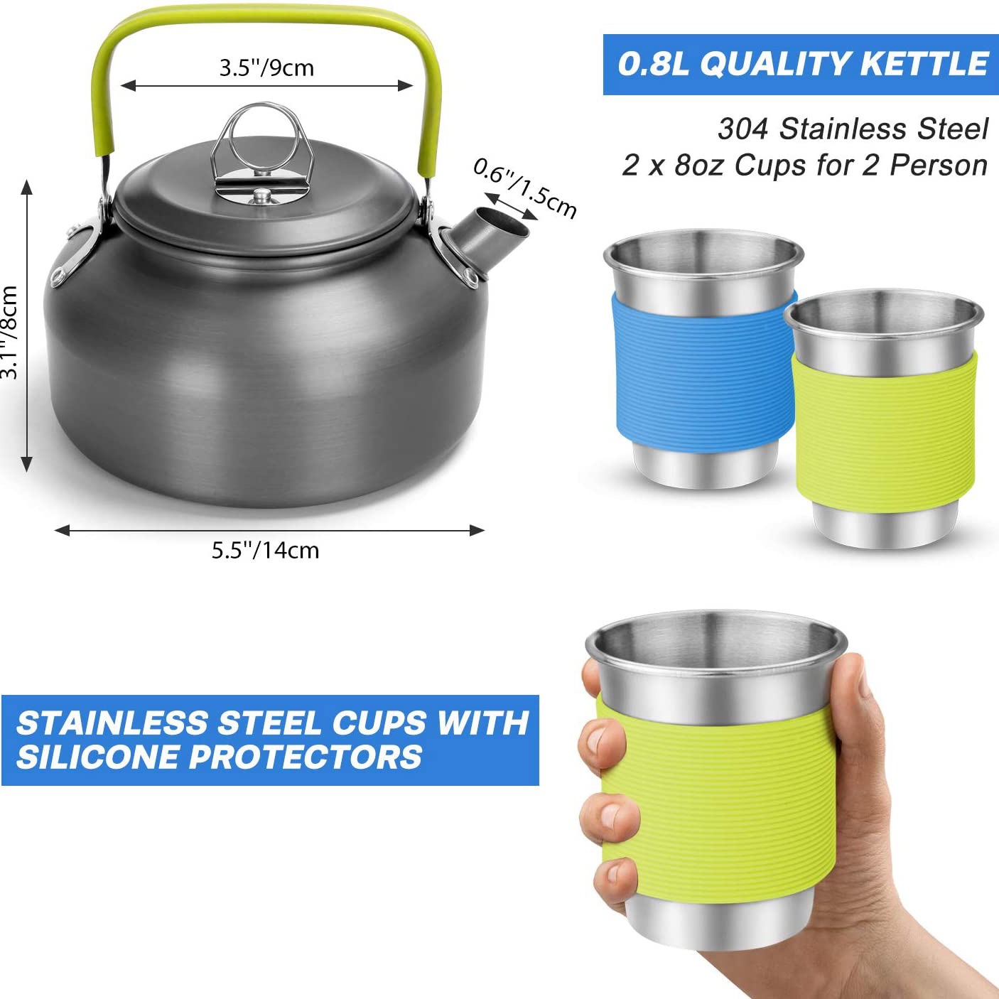 Zestaw do gotowania na kemping – Camping Cooking Set With Kettle recenzja i cena