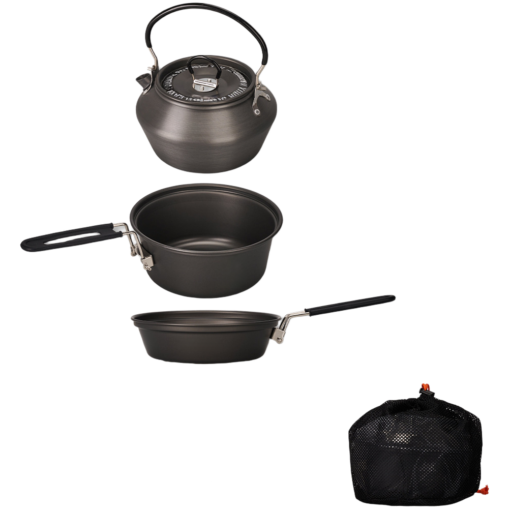 Lekki aluminiowy zestaw naczyń – Camping Cooking Set With Kettle recenzja i cena