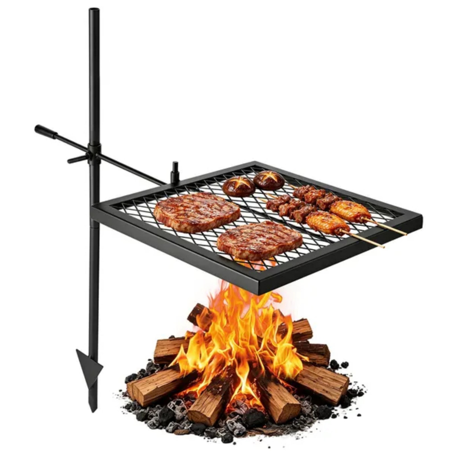 Wytrzymały obrotowy grill do o – Camping Cooking Over Fire recenzja i cena