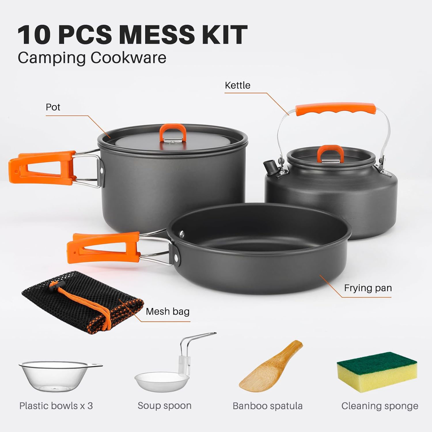 Zestaw naczyń kempingowych: ga – Camping Cooking Set With Kettle recenzja i cena