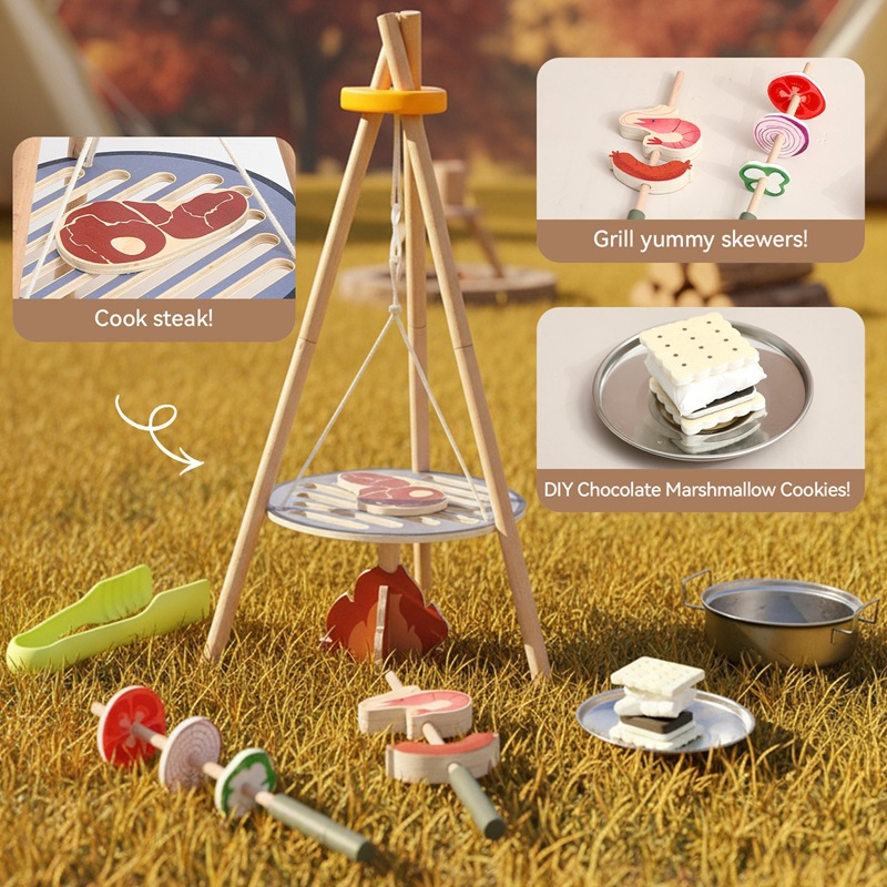 Drewniany zestaw zabawek do gr – Camping Cooking Gifts recenzja i cena