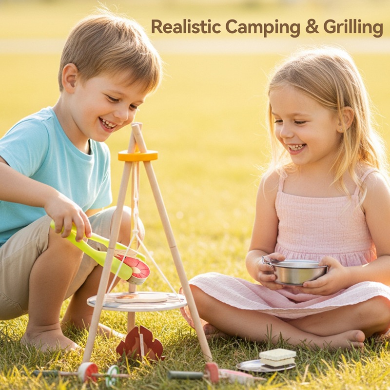 Drewniany zestaw zabawek do gr – Camping Cooking Gifts recenzja i cena