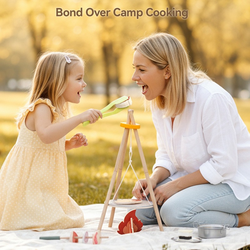 Drewniany zestaw zabawek do gr – Camping Cooking Gifts recenzja i cena