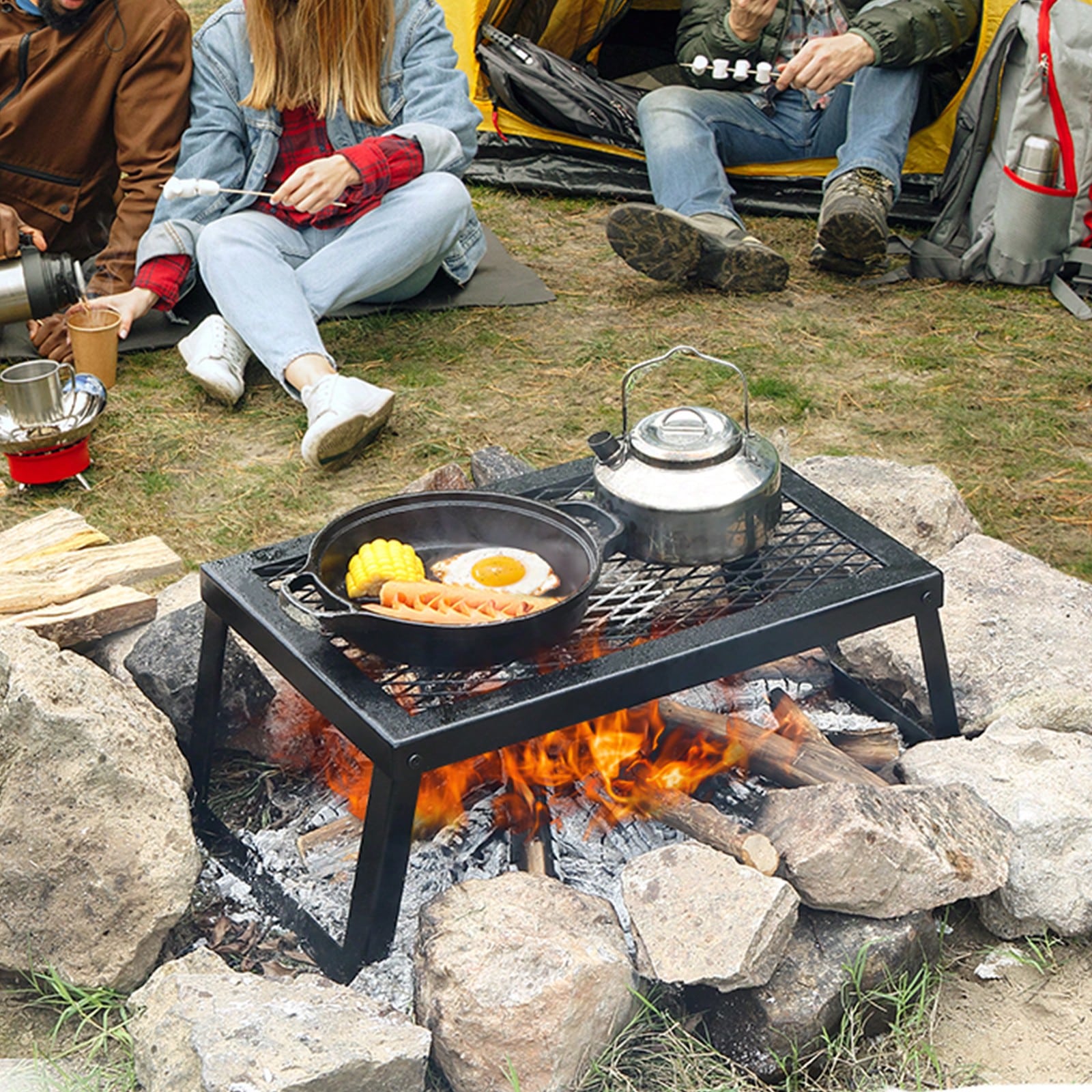 Składany/obrotowy grill na ogn – Camping Cooking Over Fire recenzja i cena