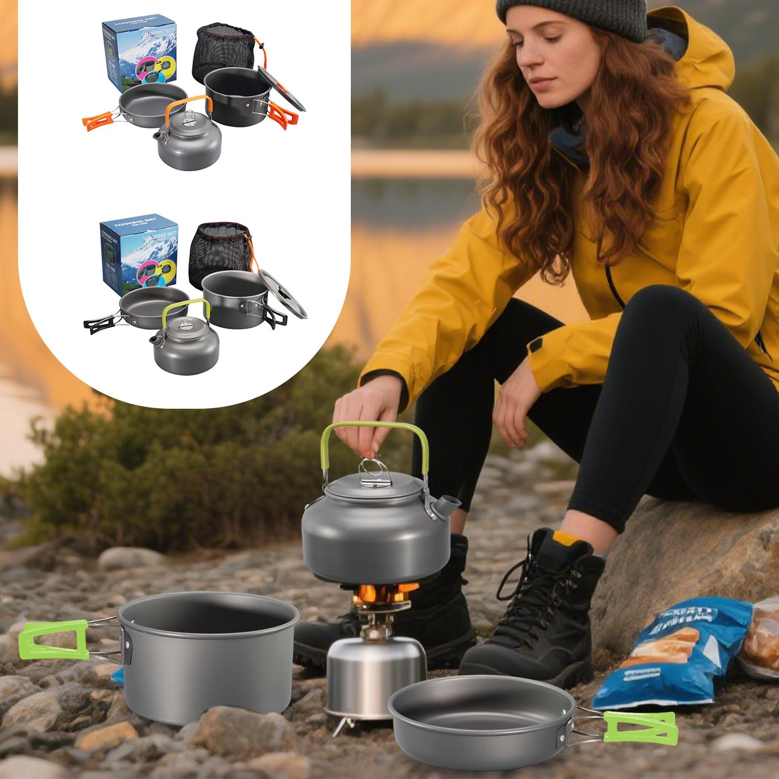 Zestaw naczyń kempingowych, ga – Camping Cooking Set With Kettle recenzja i cena
