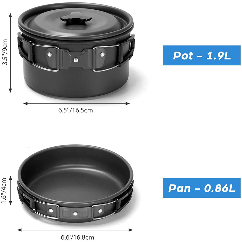 1 Zestaw Naczyń Kempingowych n – Camping Cooking Set With Kettle recenzja i cena