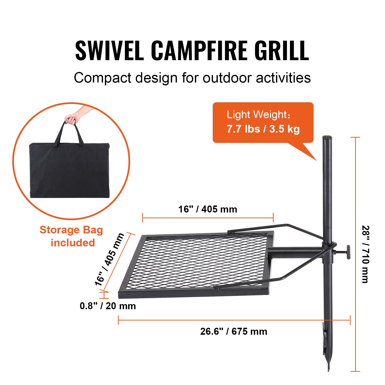 Obrotowy grill do ogniska, rus – Camping Cooking Over Fire recenzja i cena